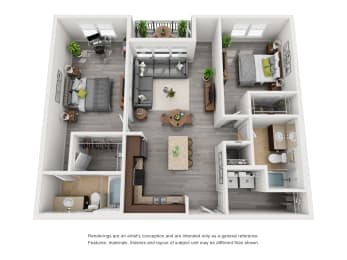 B3 Floor Plan at Glenwood Park Lofts, Atlanta, 30316
