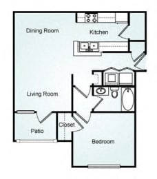 1 Bed 1 Bath Floor Plan at 150 Summit, Birmingham, AL, 35243
