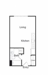 MultnomahVillage_FP_A1_Studio1b_439-459sf(1)