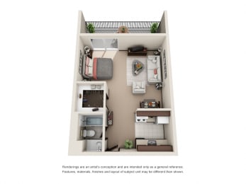 Studio Floor Plan at Knollwood Towers West  Apartments, Hopkins, 55343