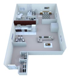 Carlton_Apartment_Efficiency at Lafayette Park Place, Detroit, MI, Michigan, 48207