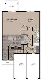 Floor Plan  Interior First Floor with One Car Attached Garage