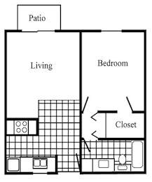  Floor Plan 1 Bedroom / 1 Bathroom