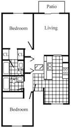  Floor Plan 2 Bedroom / 2 Bathroom