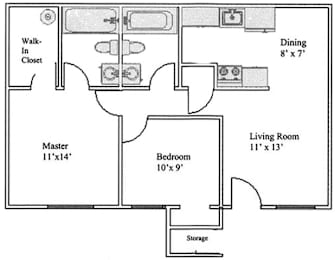 Floor Plan 2 Bedroom / 2 Bathroom