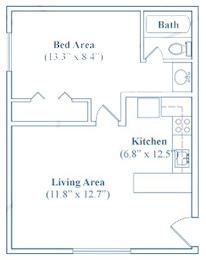  Floor Plan 1 Bedroom / 1 Bathroom (Deluxe)