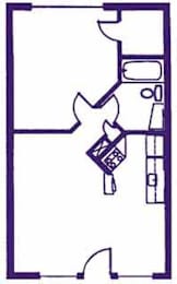  Floor Plan 1 Bedroom / 1 Bathroom