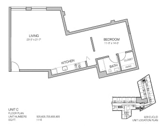 1 bed 1 bath at Lofts at 629, Cleveland, Ohio