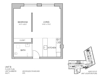 1 bed 1 bath C at Lofts at 629, Ohio, 44114