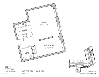 1 bed 1 bath E at Lofts at 629, Cleveland, OH