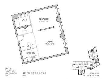 1 bed 1 bath G at Lofts at 629, Cleveland, Ohio