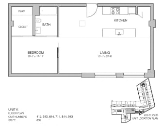 1 bed 1 bath N at Lofts at 629, Cleveland, Ohio