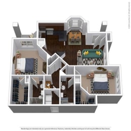 B2B1 Floor Plan at Waterstone at Cinco Ranch, Texas