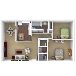 B12 Floor Plan at London House Apartments, Lenexa, 66215