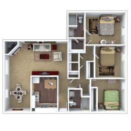 C13 Floor Plan at London House Apartments, Lenexa, KS, 66215