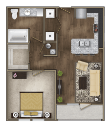 A1 Floor Plan at Imperial Lofts, Sugar Land, TX