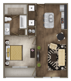 A2 Floor Plan at Imperial Lofts, Sugar Land, 77498