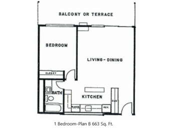  Floor Plan 1x1B