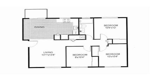  Floor Plan Three Bedroom Flat