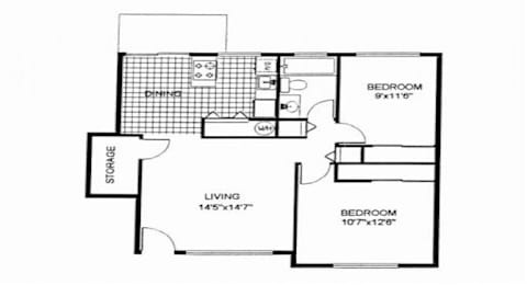  Floor Plan Two Bedroom Flat