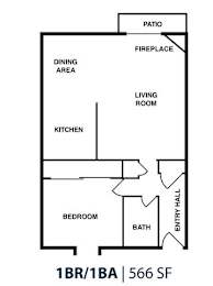  Floor Plan 1BD 1BA