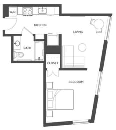  Floor Plan Corner Deluxe/1bed