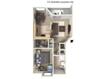  Floor Plan 1x1b -720