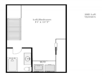  Floor Plan 1 bed / 1.5 bath