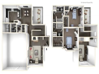 2 Bed 2 Bath Floor Plan at Grayson Park Estates, Grayson, Georgia