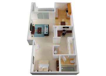 Studio Floor Plan at Castlewood, California, 94596