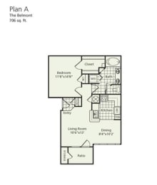 1 Bedroom Apartment Plan A