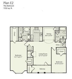2 Bedroom Apartment Plan E2