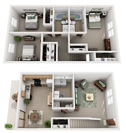  Floor Plan 3 Bedroom 2.5 Bath on Hoosier Court