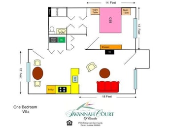Villa Floor Plan at Savannah Court of Camilla, Georgia, 31730