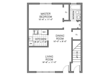 1 Bed Floorplan at Gateways at Randolph, Randolph, NJ, 07869