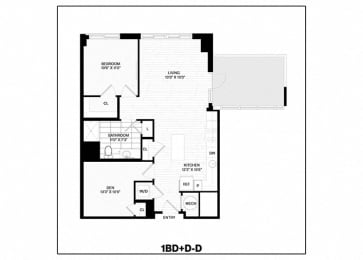  Floor Plan 1 Bed/1 Bath Den-D