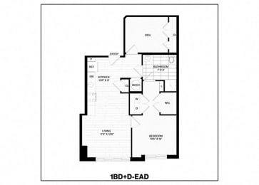  Floor Plan 1 Bed/1 Bath Den-EAD