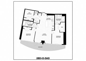  Floor Plan 2 Bed/2 Bath Den-DAD