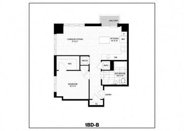 Floor Plan 1 Bed/1 Bath-B