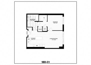  Floor Plan 1 Bed/1 Bath-C1