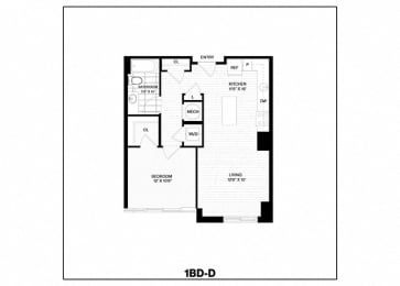  Floor Plan 1 Bed/1 Bath-D