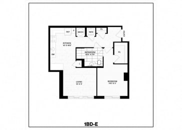 Floor Plan 1 Bed/1 Bath-E