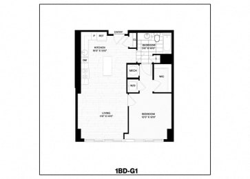  Floor Plan 1 Bed/1 Bath-G1