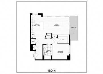  Floor Plan 1 Bed/1 Bath-H