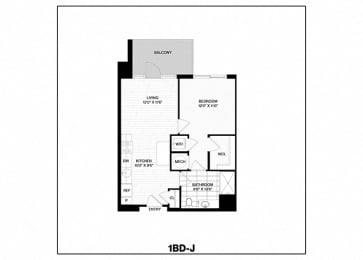  Floor Plan 1 Bed/1 Bath-J