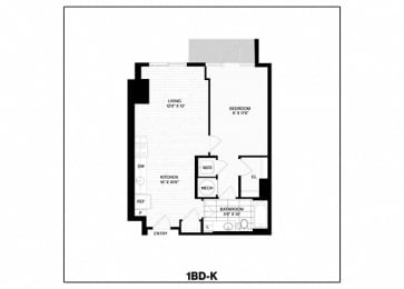  Floor Plan 1 Bed/1 Bath-K