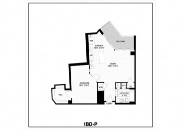  Floor Plan 1 Bed/1 Bath-P