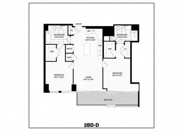  Floor Plan 2 Bed/2 Bath-D