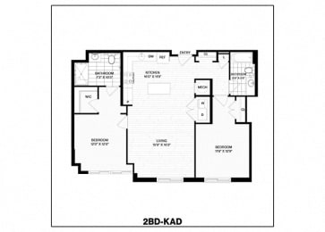  Floor Plan 2 Bed/2 Bath-KAD