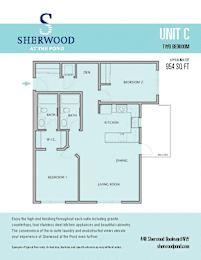  Floor Plan Two Bedrooms + Den + 2 Bathrooms